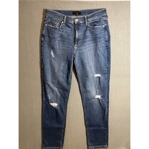 Banana Republic Women's Tall Girlfriend Jeans Size 8 29 Distressed Blue Denim